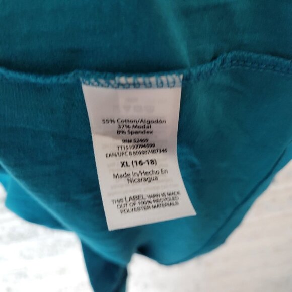 Time Tru Womens Top XL Camisole Aqua Blue Adjustable Spaghetti Strap BLU15E - Picture 8 of 9